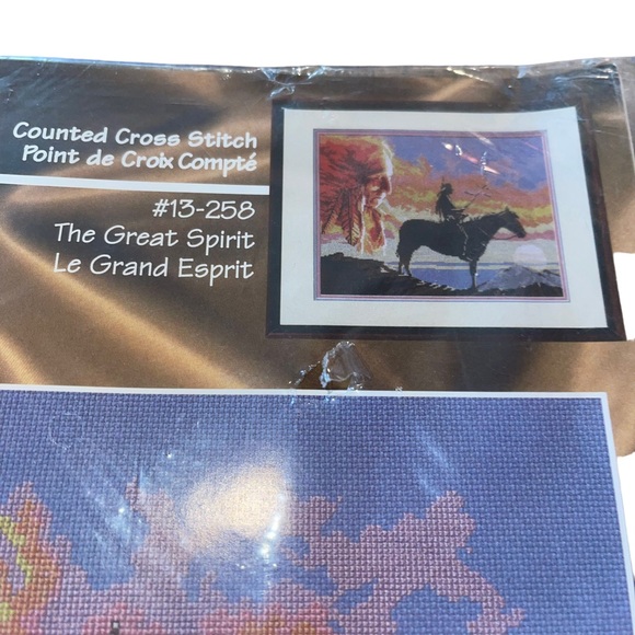Vntg Janlynn The Great Spirit Southwest Counted Cross Stitch Kit 13-258 New - Picture 3 of 4